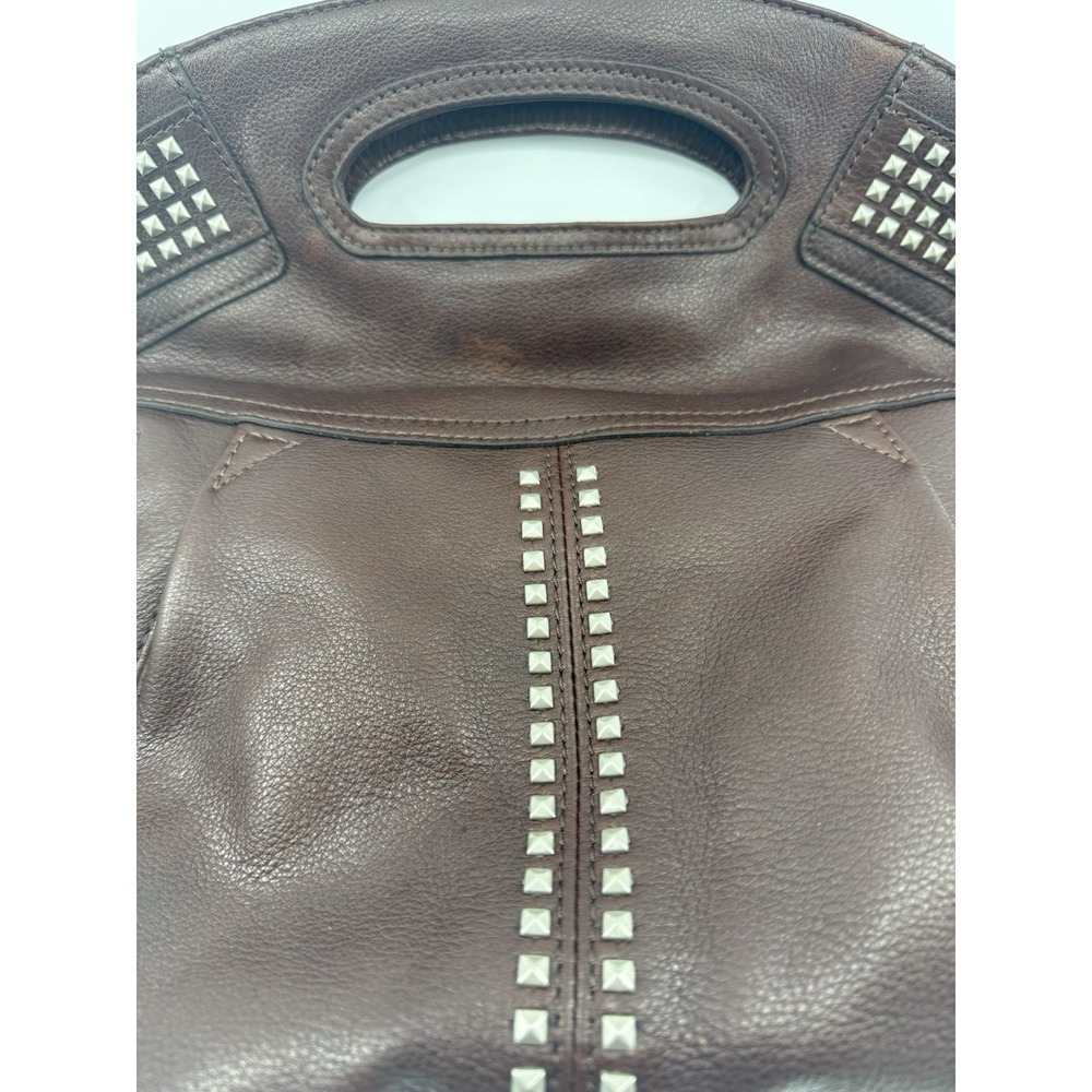 BMakowsky Brown Brandy Leather Studs Shoulder Purse Bag‎ NWT - Picture 2 of 14
